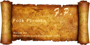 Folk Piroska névjegykártya